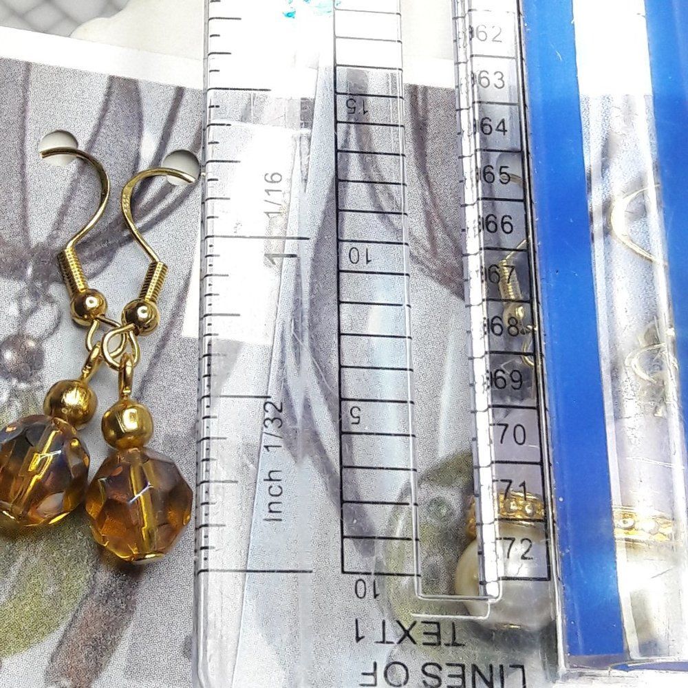 Artisan earrings 097# NEW bohemian Czech glass 2PairSet Goldplate 925 Silver 2P - Picture 6 of 7